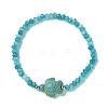 2Pcs 2 Styles Synthetic Turquoise & Dyed Natural Malaysia Jade Rondelle Beads Beads Stretch Bracelets for Women BJEW-JB13599-02-3