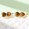 Valentine's Day Heart Natural Tiger Eye Stud Earrings EJEW-T053-01G-11-2
