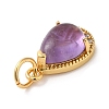 Natural Amethyst Teardrop Charms G-A034-01G-04-3