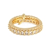 Brass Micro Pave Cubic Zirconia Plain Band Finger Rings for Women RJEW-P160-01A-G-4