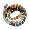 Synthetic Blue Goldstone & Natural Tiger Eye & Red Aventurine & Rhodonite & Dyed White Jade & Chinese Southern Jade Beads Strands G-H333-03C-4