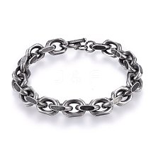 Retro 304 Stainless Steel Cable Chain Bracelets BJEW-L631-27AS