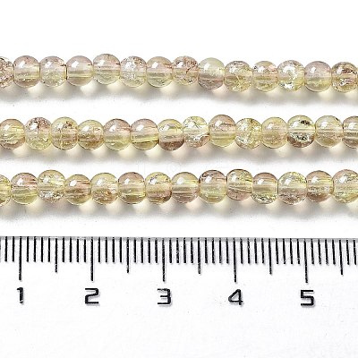 Spray Painted Crackle Glass Beads Strands CCG-Q002-4mm-05-1