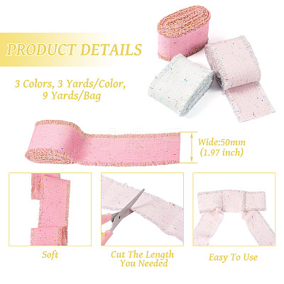 9 Yards 3 Colors Flat Cotton Ribbon OCOR-TA0001-59-1