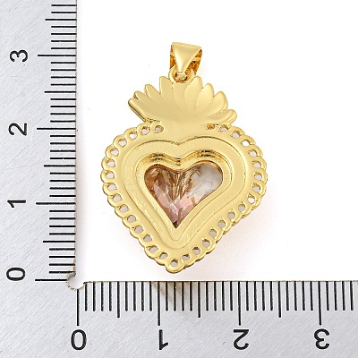 Rack Plating Brass Pendants ZIRC-L100-163G-08-1