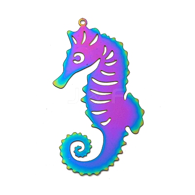 Ion Plating(IP) 201 Stainless Steel Etched Metal Embellishments Pendants STAS-G328-02D-RC-1