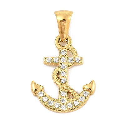 Ion Plating(IP) 304 Stainless Steel Micro Pave Cubic Zirconia Pendants STAS-D112-03G-08-1