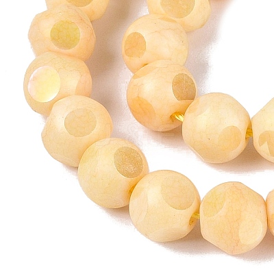 Ombre Effect Dyed Electroplate Opaque Glass Beads Strands EGLA-Q130-01A-22-1