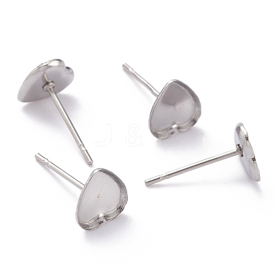 Non-Tarnish 304 Stainless Steel Stud Earring Settings X-STAS-J032-13-1