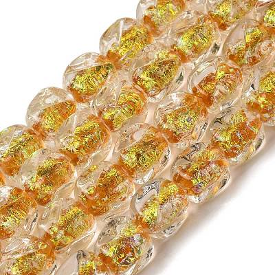 Handmade Foil Lampwork Beads Strands FOIL-C002-01D-1