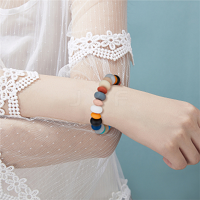 60Pcs 5 Colors Food Grade Eco-Friendly Silicone Beads SIL-DC0001-37-1