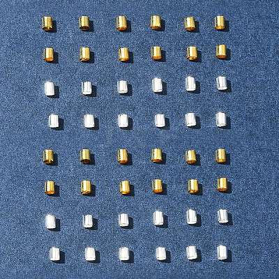 1200Pcs 2 Colors Brass Crimp Beads KK-FS0001-37-1