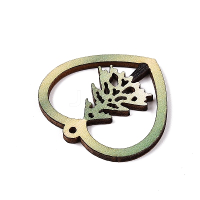 Printed Poplar Wood Pendants FIND-N005-74U-02-1