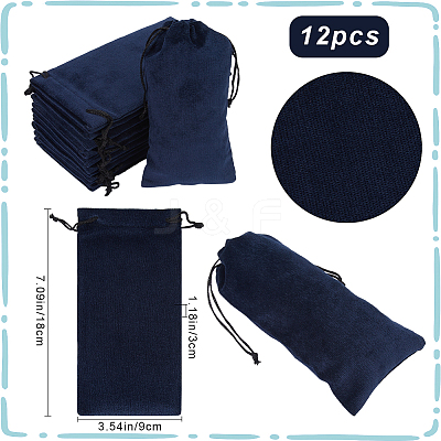 12Pcs Velvet Glasses Storage Drawstring Bag ABAG-BBC0001-16C-1