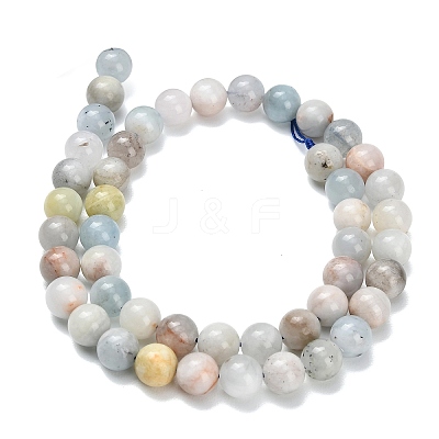 Natural Aquamarine Beads Strands G-F591-29A-8mm-1