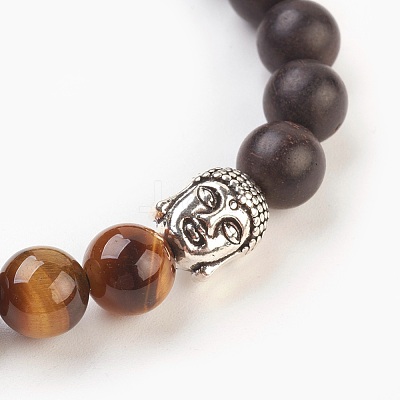 Natural Tiger Eye Braided Bracelets BJEW-JB03825-01-1