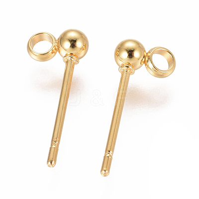 304 Stainless Steel Ear Stud Components X-STAS-F227-18A-G-1