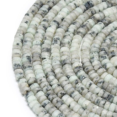 Natural Sesame Jasper/Kiwi Jasper Beads Strands G-P575-B23-4x2mm-1
