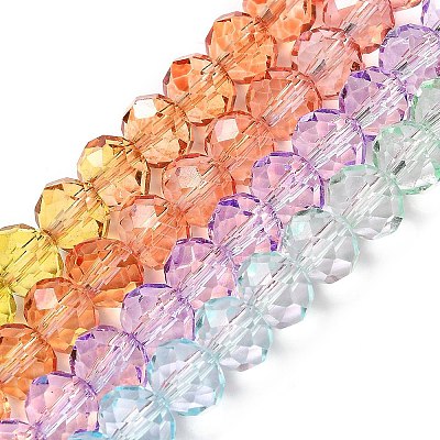 Transparent Painted Glass Beads Strands DGLA-A034-T6mm-A12-1