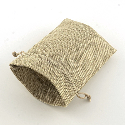 Polyester Imitation Burlap Packing Pouches Drawstring Bags X-ABAG-R004-18x13cm-05-1
