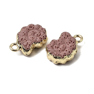 Dyed Synthetic Lava Rock Pendants G-P614-05G-05-1