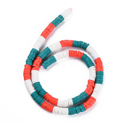 Fixed 3 Color Handmade Polymer Clay Bead Strands CLAY-S096-029I-1