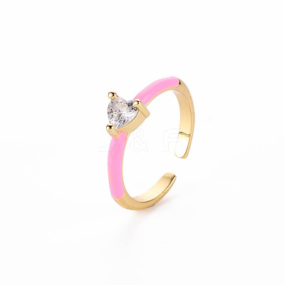 Brass Enamel Cuff Rings RJEW-T016-31E-NF-1