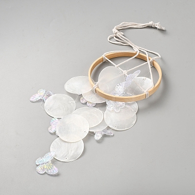 Dyed Natural Shell Slices Wind Chimes HJEW-WH20010-13C-1