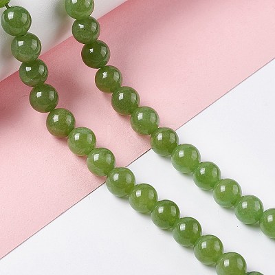 Natural White Jade Beads Strands G-I334-06B-1