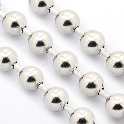 Tarnish Resistant 3.28 Feet Electroplate Stainless Steel Ball Chains X-CHS-L001-10mm-P-1