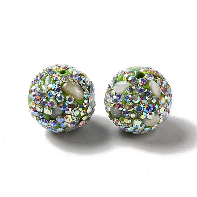 Polymer Clay Rhinestone Beads RGLA-D050-02E-1