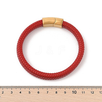 Ion Plating(IP) Braided Microfiber Leather Cord Bracelets for Men BJEW-Z081-06G-1