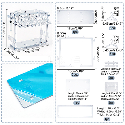Opaque Acrylic Earring Display Stands EDIS-WH0035-19B-1