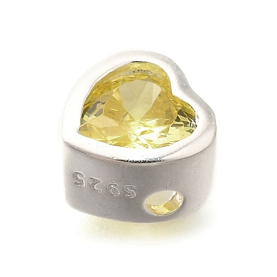 925 Sterling Silver Cubic Zirconia Beads STER-L066-06S-02-1