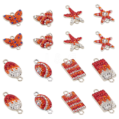16Pcs 8 Style Rack Plating Alloy Connector Charms FIND-AR0001-64-1