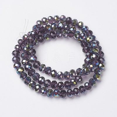 Electroplate Transparent Glass Beads Strands EGLA-A034-T8mm-S07-1