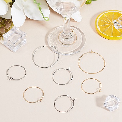 PVD Vacuum Plating 316L Surgical Stainless Steel Hoop Earring Findings STAS-UN0002-85-1