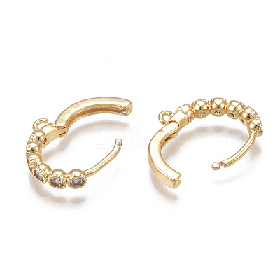 Brass Huggie Hoop Earring Findings KK-T038-488G-1