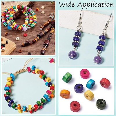 2000Pcs 10 Colors Wooden Beads WOOD-SC0002-38-1