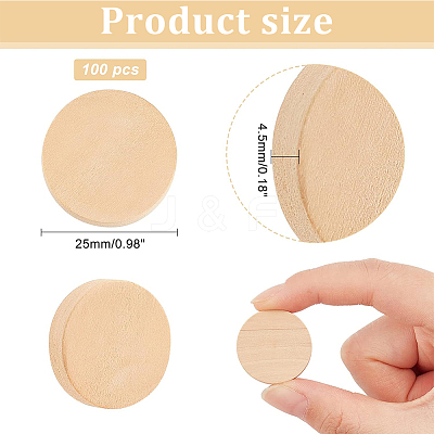 Beech Wooden Round Pieces WOOD-OC0002-37-1