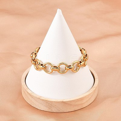 304 Stainless Steel Link Chain Bracelets for Women BJEW-Z154-01G-1