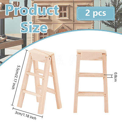 Wooden Mini Ladders DIY-WH0021-58-1