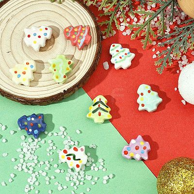10Pcs 10 Colors Handmade Porcelain Beads PORC-YW0001-46-1