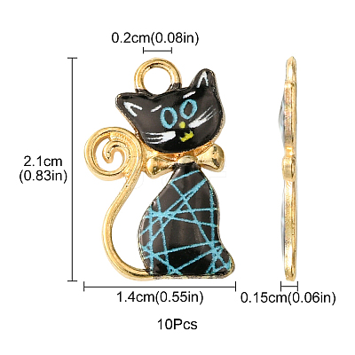 10Pcs Alloy Enamel Pendants ENAM-FS0001-83-1