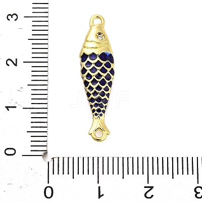 Brass Enamel Fish Connector Charms KK-H527-11G-02-1