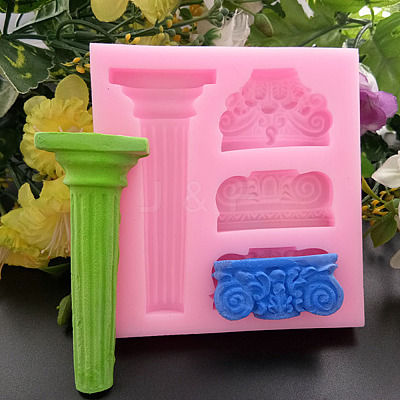 Rome Pillar Shape DIY Food Grade Silicone Molds X-AJEW-P046-04-1