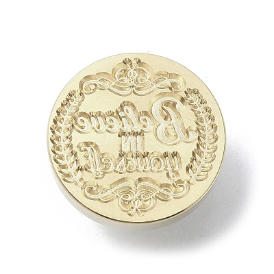 Believe in Yourself Wax Seal Brass Stamp Heads AJEW-M038-01B-G-1