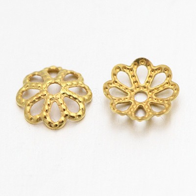 Filigree Multi-Petal Brass Bead Caps KK-N0088-07G-1