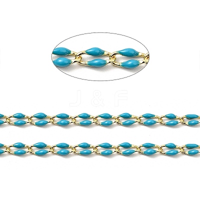 Brass Enamel Curb Chains CHC-C003-13G-06-1