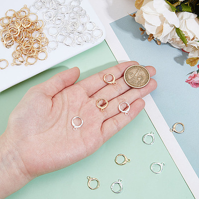 80Pcs 8 Styles Brass Hoop Earrings Findings FIND-DR0001-65C-1
